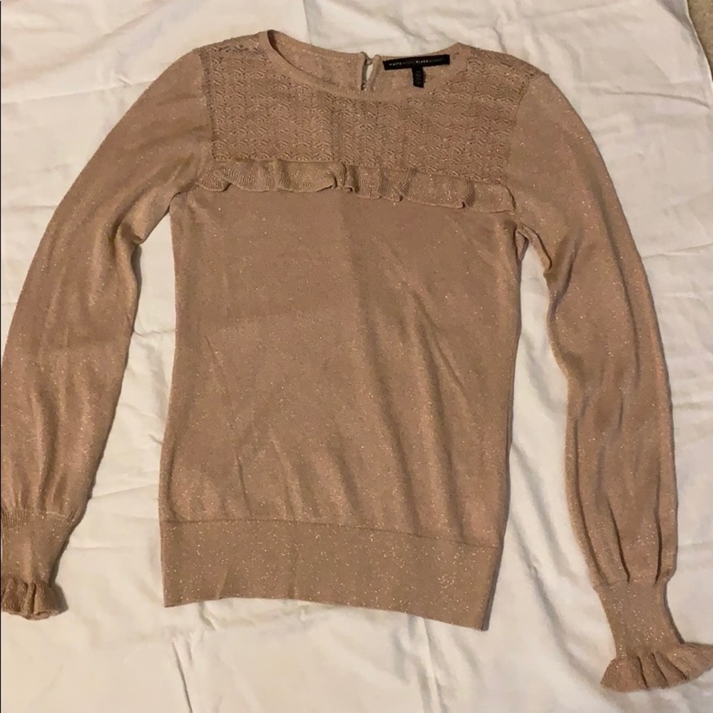 Pink with rose gold flakes sweater/ shirt